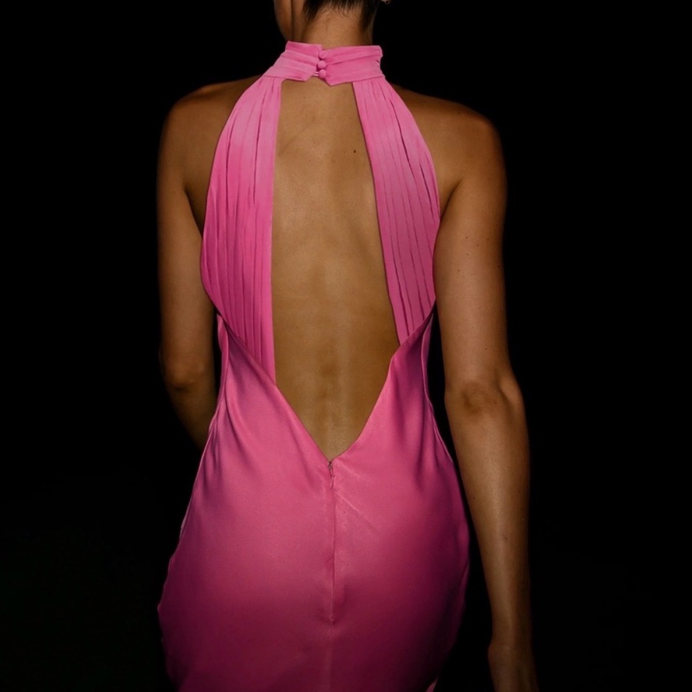 NWT Meshki Pink Halter Maxi Dress